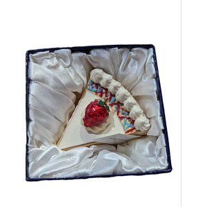 Kingspoint Designs Cake Slice Trinket Box Austrian Crystal